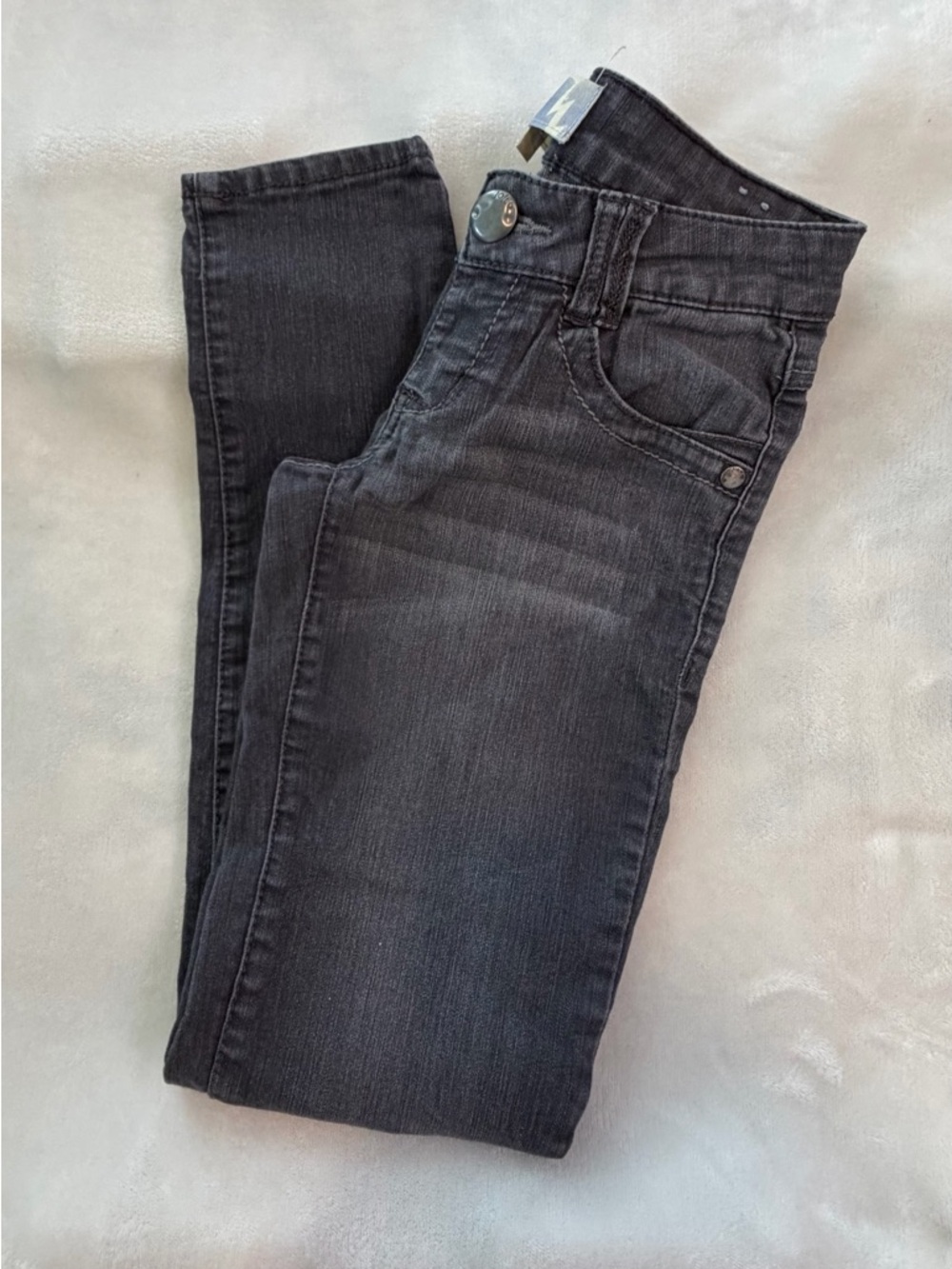Y2K Jolt women’s Gray Skinny Jeans Size 00 Low Rise Stretch Denim Trendy - Picture 8 of 10